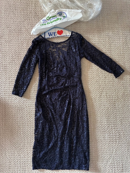 MARINA Dresses & Skirts - MARINA Navy Sequin Lace Dress